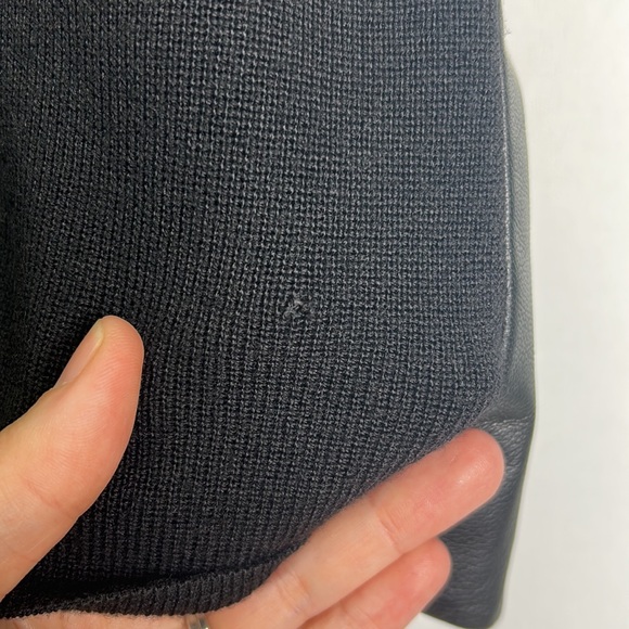 Valerie Separates petite genuine leather wool full zip vest - Picture 5 of 7